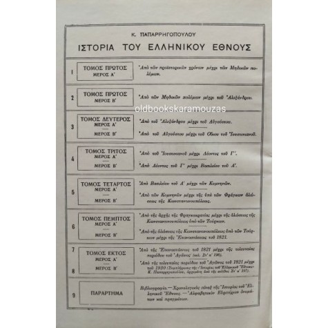 Κ. ΠΑΠΑΡΡΗΓΟΠΟΥΛΟΣ - ΙΣΤΟΡΙΑ ΤΟΥ ΕΛΛΗΝΙΚΟΥ ΕΘΝΟΥΣ (9 ΤΟΜΟΙ)