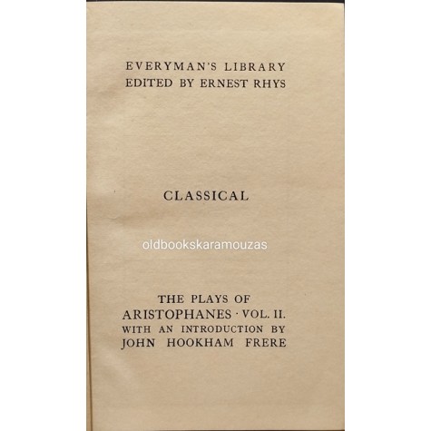 THE PLAYS OF ARISTOPHANES - VOLUME II