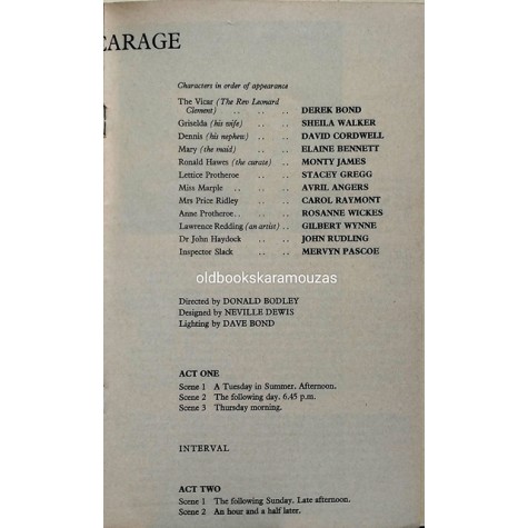 AGATHA CHRISTIE - MURDER AT THE VICARAGE - SAVOY THEATRE 1976