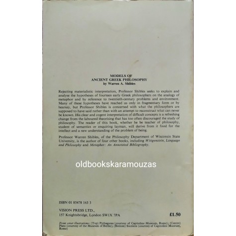 WARREN A. SHIBLES - MODELS OF ANCIENT GREEK PHILOSOPHY